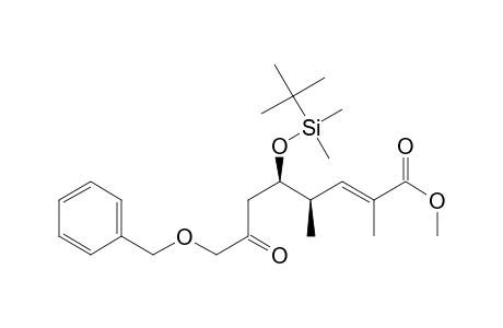 Methyl (R*,R*-(E))-(+-)-5-[[(1,1-Dimethylethyl)dimethylsilyl]oxy]-2,4-dimethyl-7-oxo-8-(phenylmethoxy)-2-octenoate