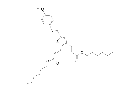 (2E,2'E)-Dihexyl 3,3'-{5-[(E)-(4-methoxyphenylimino)methyl]thiophene-2,3-diyl}diacrylate