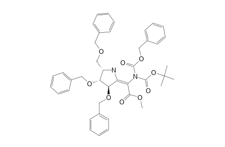 METHYL-(E,3R,4R,5S)-N-BENZYLOXYCARBONYL-N-TERT.-BUTOXYCARBONYL-ALPHA-(3,4-DIBENZYLOXY-5-BENZYLOXYMETHYLPYRROLIDIN-2-YLIDENE)-GLYCINATE