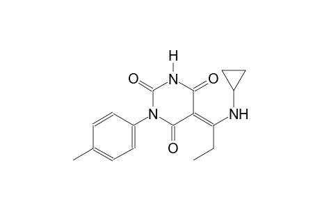 (5E)-5-[1-(cyclopropylamino)propylidene]-1-(4-methylphenyl)-2,4,6(1H,3H,5H)-pyrimidinetrione