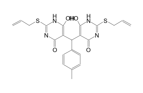 2-(allylsulfanyl)-5-[[2-(allylsulfanyl)-6-hydroxy-4-oxo-1,4-dihydro-5-pyrimidinyl](4-methylphenyl)methyl]-6-hydroxy-4(1H)-pyrimidinone