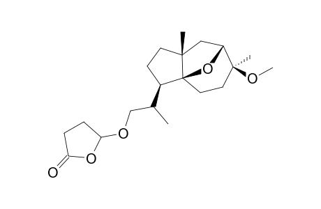 HOMALOMENOL-F;8-METHOXY-13-(4'-OXY-BUTANOLIDE)-5(9)-EPOXY-DAUCANE