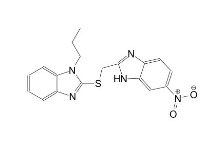 1H-benzimidazole, 2-[[(6-nitro-1H-benzimidazol-2-yl)methyl]thio]-1-propyl-