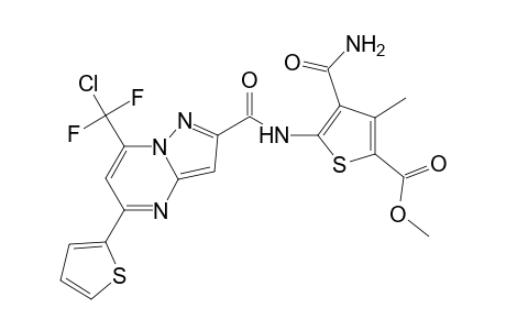 4-carbamoyl-5-[[7-[chloro(difluoro)methyl]-5-(2-thienyl)pyrazolo[1,5-a]pyrimidine-2-carbonyl]amino]-3-methyl-thiophene-2-carboxylic acid methyl ester