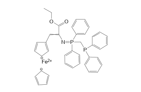 iron(II) 3-(2-((((diphenylphosphaneyl)methyl)diphenyl-lambda5-phosphaneylidene)amino)-3-ethoxy-3-oxoprop-1-en-1-yl)cyclopenta-2,4-dien-1-ide cyclopenta-2,4-dien-1-ide