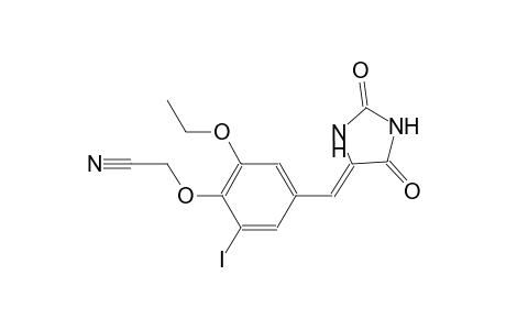 {4-[(Z)-(2,5-dioxo-4-imidazolidinylidene)methyl]-2-ethoxy-6-iodophenoxy}acetonitrile