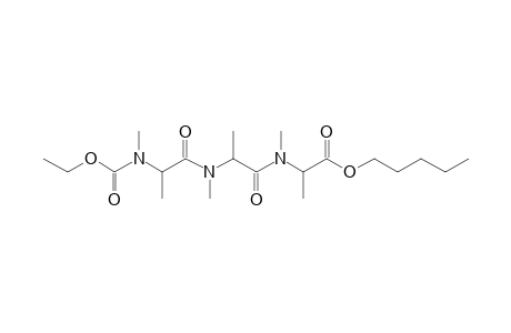 Alanylalanylalanine, N,N',N''-trimethyl-N''-ethoxycarbonyl-, pentyl ester