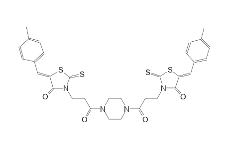 (5Z)-5-(4-methylbenzylidene)-3-[3-(4-{3-[(5Z)-5-(4-methylbenzylidene)-4-oxo-2-thioxo-1,3-thiazolidin-3-yl]propanoyl}-1-piperazinyl)-3-oxopropyl]-2-thioxo-1,3-thiazolidin-4-one