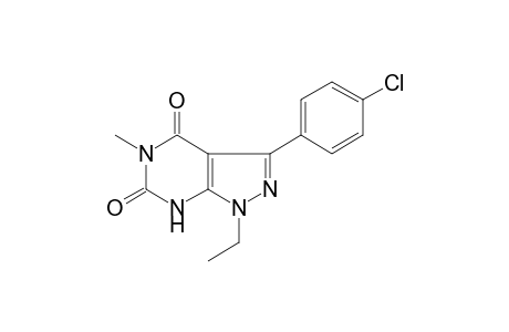 1H-Pyrazolo[3,4-d]pyrimidine-4,6(5H,7H)-dione, 3-(4-chlorophenyl)-1-ethyl-5-methyl-