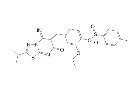 7H-[1,3,4]thiadiazolo[3,2-a]pyrimidin-7-one, 6-[[3-ethoxy-4-[[(4-methylphenyl)sulfonyl]oxy]phenyl]methylene]-5,6-dihydro-5-imino-2-(1-methylethyl)-, (6Z)-