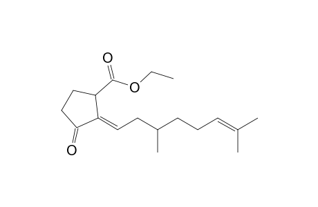 .alpha.-(3',7'-Dimethyloct-6'-enylidene)-.beta.-(ethoxycarbonyl)cyclopentanone
