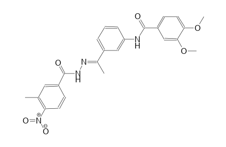 3,4-dimethoxy-N-{3-[(1E)-N-(3-methyl-4-nitrobenzoyl)ethanehydrazonoyl]phenyl}benzamide