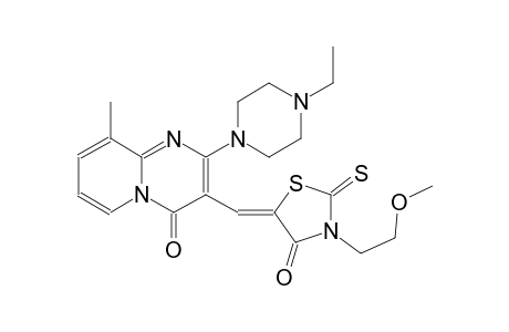 2-(4-ethyl-1-piperazinyl)-3-{(Z)-[3-(2-methoxyethyl)-4-oxo-2-thioxo-1,3-thiazolidin-5-ylidene]methyl}-9-methyl-4H-pyrido[1,2-a]pyrimidin-4-one