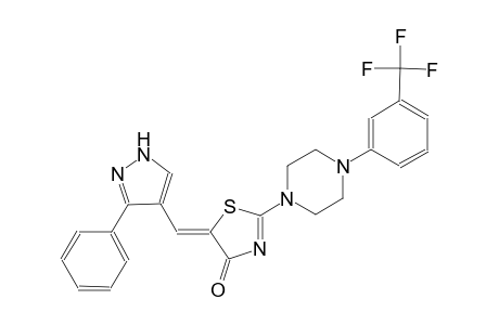 (5Z)-5-[(3-phenyl-1H-pyrazol-4-yl)methylene]-2-{4-[3-(trifluoromethyl)phenyl]-1-piperazinyl}-1,3-thiazol-4(5H)-one