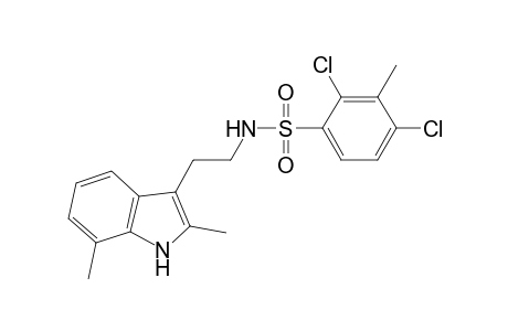 2,4-bis(chloranyl)-N-[2-(2,7-dimethyl-1H-indol-3-yl)ethyl]-3-methyl-benzenesulfonamide