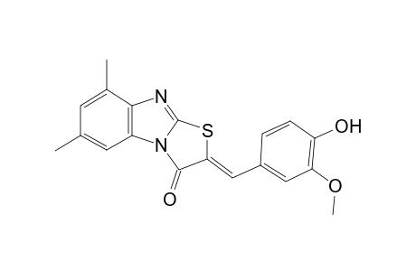 (2Z)-2-(4-hydroxy-3-methoxybenzylidene)-6,8-dimethyl[1,3]thiazolo[3,2-a]benzimidazol-3(2H)-one