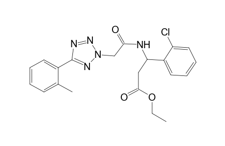 Benzenepropanoic acid, 2-chloro-.beta.-[[2-[5-(2-methylphenyl)-2H-1,2,3,4-tetrazol-2-yl]acetyl]amino]-, ethyl ester