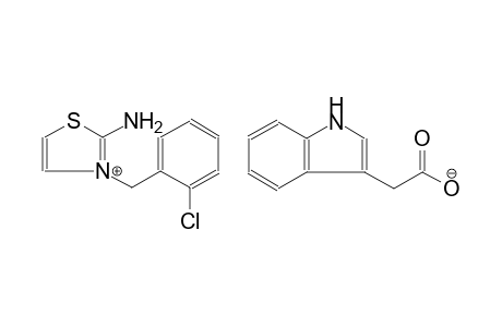 2-amino-3-(2-chlorobenzyl)-1,3-thiazol-3-ium 1H-indol-3-ylacetate