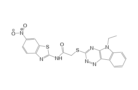acetamide, 2-[(5-ethyl-5H-[1,2,4]triazino[5,6-b]indol-3-yl)thio]-N-(6-nitro-2-benzothiazolyl)-