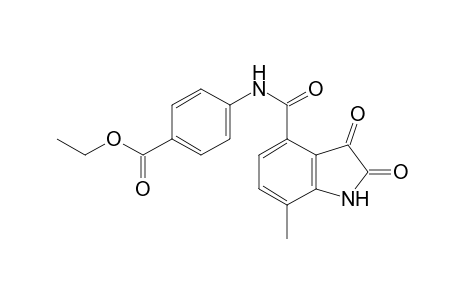 p-{[(2,3-dioxo-7-methyl-4-indolinyl)carbonyl]amino}benzoic acid, ethyl ester