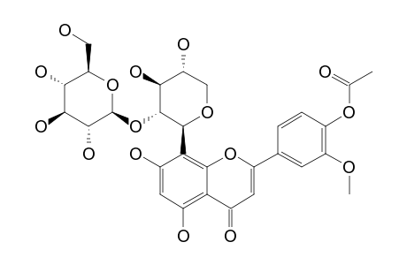 5,7-DIHYDROXY-3'-METHOXY-4'-ACETOXYFLAVONE-8-C-BETA-D-XYLOPYRANOSYL-2''-O-GLUCOPYRANOSIDE