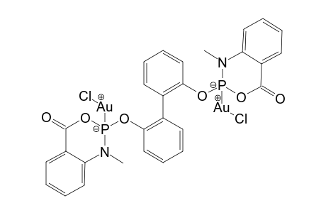 ..alpha.,.alpha'.-bis[(4-Oxo-1,2-dihydro-1-methyl-4H-3,1,2-benzoxazaphosphorin-2-oxy)-2-(gold chloride)]biphenyl