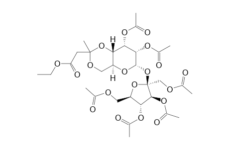 1',2,3,3',4',6'-HEXA-O-ACETYL-4,6-O-(2-ETHOXYCARBONYL-PROPYLIDENE)-SUCROSE