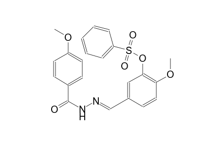 2-methoxy-5-{(E)-[(4-methoxybenzoyl)hydrazono]methyl}phenyl benzenesulfonate