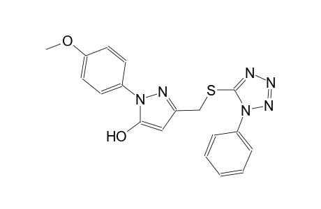 1H-pyrazol-5-ol, 1-(4-methoxyphenyl)-3-[[(1-phenyl-1H-tetrazol-5-yl)thio]methyl]-