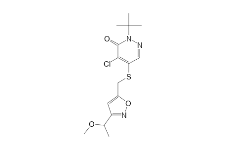3(2H)-Pyridazinone, 4-chloro-2-(1,1-dimethylethyl)-5-[[[3-(1-methoxyethyl)-5-isoxazolyl]methyl]thio]-