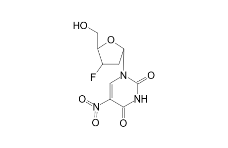 1-(2,3-Dideoxy-3-fluoro-.beta.,D-erythro-pentofuranosyl]-5-fnitro-2,4(1H,3H)-pyrimidinedione