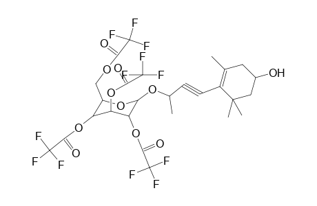 (3R,4S,6R)-2-((4-(4-hydroxy-2,6,6-trimethylcyclohex-1-en-1-yl)but-3-yn-2-yl)oxy)-6-((2,2,2-trifluoroacetoxy)methyl)tetrahydro-2H-pyran-3,4,5-triyl tris(2,2,2-trifluoroacetate)