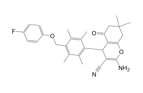 2-amino-4-{4-[(4-fluorophenoxy)methyl]-2,3,5,6-tetramethylphenyl}-7,7-dimethyl-5-oxo-5,6,7,8-tetrahydro-4H-chromene-3-carbonitrile