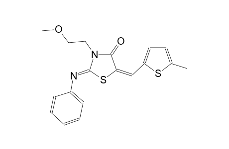 (2Z,5E)-3-(2-methoxyethyl)-5-[(5-methyl-2-thienyl)methylene]-2-(phenylimino)-1,3-thiazolidin-4-one