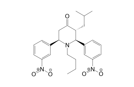 (2S,3R,6R)-1-butyl-3-isobutyl-2,6-bis(3-nitrophenyl)piperidin-4-one