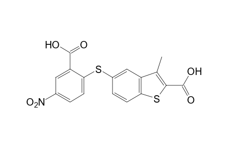 5-[(2-carboxy-4-nitrophenyl)thio]-3-methyl-2-benzo[b]thiophenecarboxylic acid