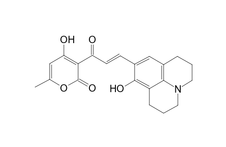 4-Hydroxy-3-[(2E)-3-(8-hydroxy-2,3,6,7-tetrahydro-1H,5H-pyrido[3,2,1-ij]quinolin-9-yl)-2-propenoyl]-6-methyl-2H-pyran-2-one