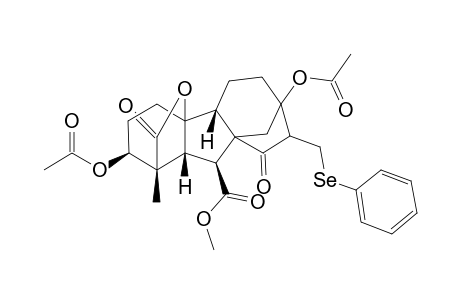(5S,6R,7R,8R)-Methyl 5,12-Diacetoxy-6-methyl-2,6-(carbonyloxy)-9,12-methano-10-oxo-11-(phenylselenomethyl)tricyclo[7.5.0.0(2,7)]tetradecan-8-carboxylate