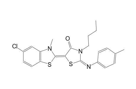 (2E,5Z)-3-butyl-5-(5-chloro-3-methyl-1,3-benzothiazol-2(3H)-ylidene)-2-[(4-methylphenyl)imino]-1,3-thiazolidin-4-one