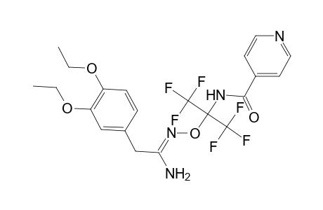 N-[1-[(E)-[1-amino-2-(3,4-diethoxyphenyl)ethylidene]amino]oxy-2,2,2-trifluoro-1-(trifluoromethyl)ethyl]isonicotinamide