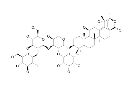 ILEKUDINOSIDE-H;3-O-BETA-D-GLUCOPYRANOSYL-(1-2)-BETA-D-GLUCOPYRANOSYL-[ALPHA-L-RHAMNOPYRANOSYL-(1->2)]-ALPHA-L-ARABINOPYRANOSYL-GAMMA-KUDINLACTONE