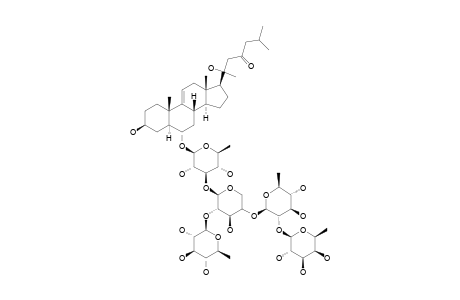 6-ALPHA-[(O-BETA-D-FUCOPYRANOSYL-(1->2)-O-BETA-D-CHINOVOPYRANOSYL-(1->4)-O-[BETA-D-CHINOVOPYRANOSYL-(1->2)]-O-BETA-D-XYLOPYRANOSYL-(1->3)-BETA-D-CHINOVOPYRANOS