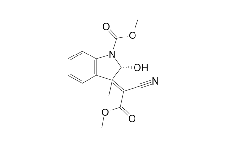 (2R*,3S*,8S*)-Methyl 3-methyl-3-(1-cyano-2-methoxy-2-oxoethylidene)-2,3-dihydro-2-hydroxy-1H-indole-1-carboxylate