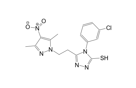 4-(3-chlorophenyl)-5-[2-(3,5-dimethyl-4-nitro-1H-pyrazol-1-yl)ethyl]-4H-1,2,4-triazol-3-yl hydrosulfide