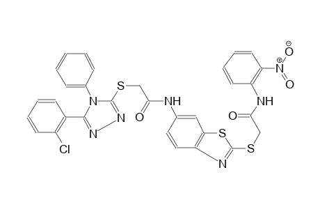 2-{[5-(2-chlorophenyl)-4-phenyl-4H-1,2,4-triazol-3-yl]sulfanyl}-N-(2-{[2-(2-nitroanilino)-2-oxoethyl]sulfanyl}-1,3-benzothiazol-6-yl)acetamide