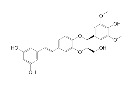 5-{2-[(2R,3S)-2',3'-Dihydro-3'-(p-hydroxy-3",5"-dimethoxyphenyl)-2'-(hydroxymethyl)-1',4'-benzodioxin-7'-yl]-ethenyl}benzene-1,3-diol
