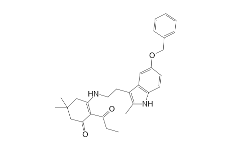 3-[2-(5-benzoxy-2-methyl-1H-indol-3-yl)ethylamino]-5,5-dimethyl-2-propionyl-cyclohex-2-en-1-one
