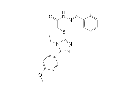 2-{[4-ethyl-5-(4-methoxyphenyl)-4H-1,2,4-triazol-3-yl]sulfanyl}-N'-[(E)-(2-methylphenyl)methylidene]acetohydrazide