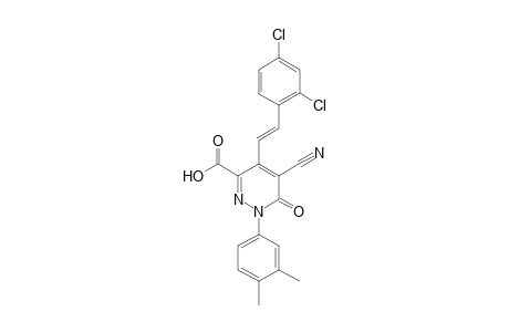 5-cyano-4-[(E)-2-(2,4-dichlorophenyl)ethenyl]-1-(3,4-dimethylphenyl)-6-oxidanylidene-pyridazine-3-carboxylic acid