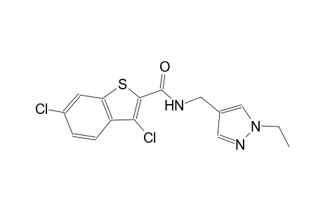 3,6-dichloro-N-[(1-ethyl-1H-pyrazol-4-yl)methyl]-1-benzothiophene-2-carboxamide
